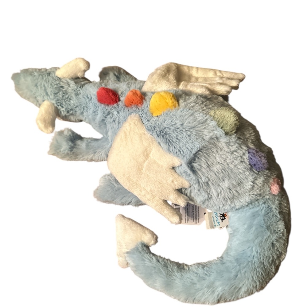 NWT Authentic Jellycat Sky Dragon Baby Blue and White Sooo Soft and Hard to Find